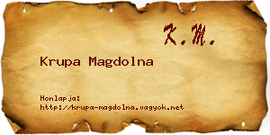 Krupa Magdolna névjegykártya